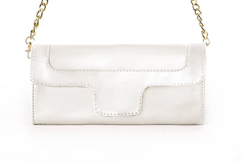 Women's pure white luxurious elegant clutch for ceremonies, weddings and evenings out. - Profile view